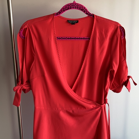 Salmon Wrap dress - Picture 2 of 4